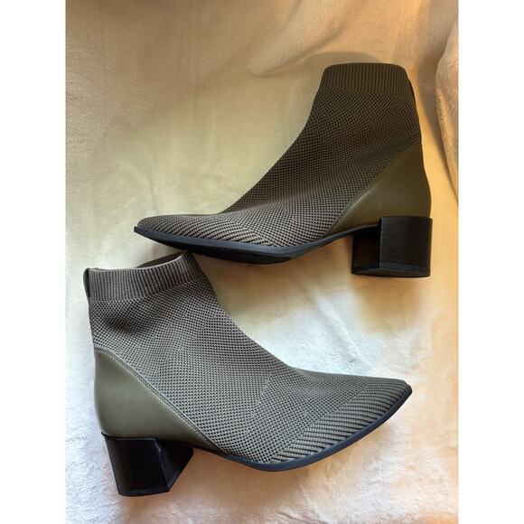 Everlane Green Stretchy Knit Heeled Boots Women's 8 - Picture 5 of 7